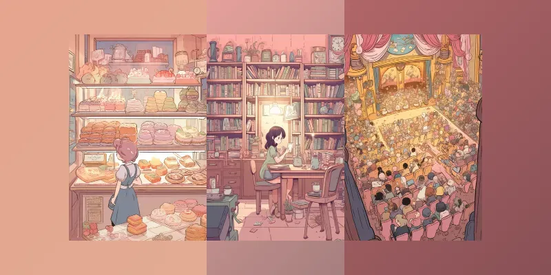 Pink Anime Scenes generated by undefined