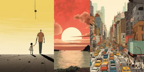 Instagram Story Illustrations generated by midjourney