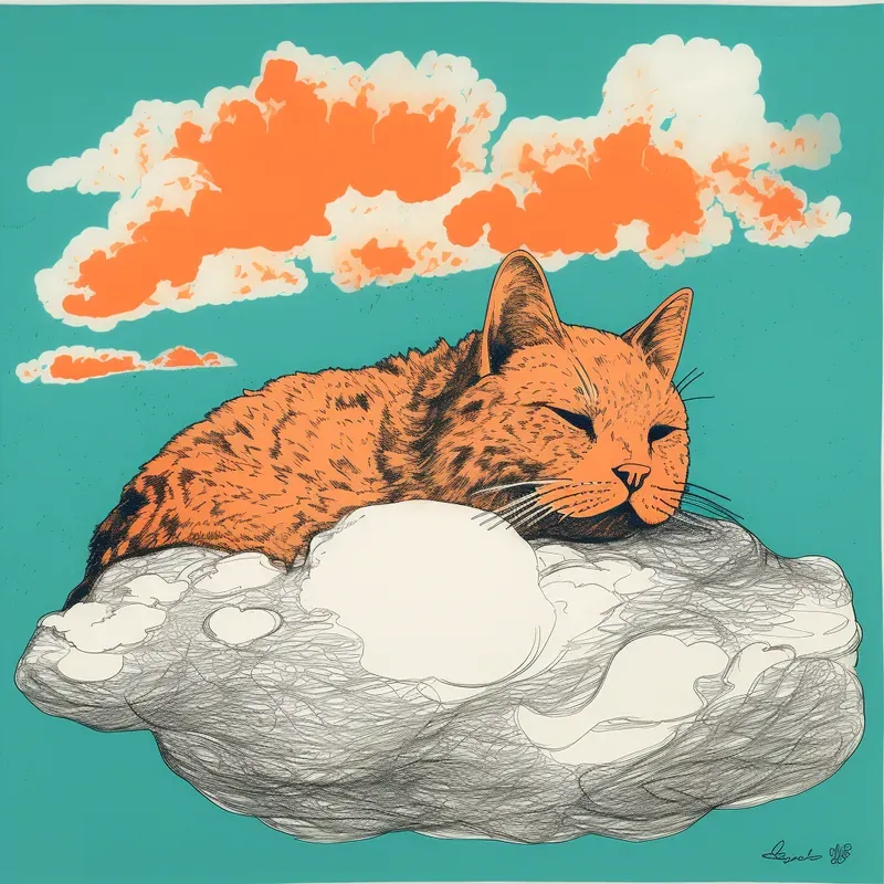 Orange Teal Drawings