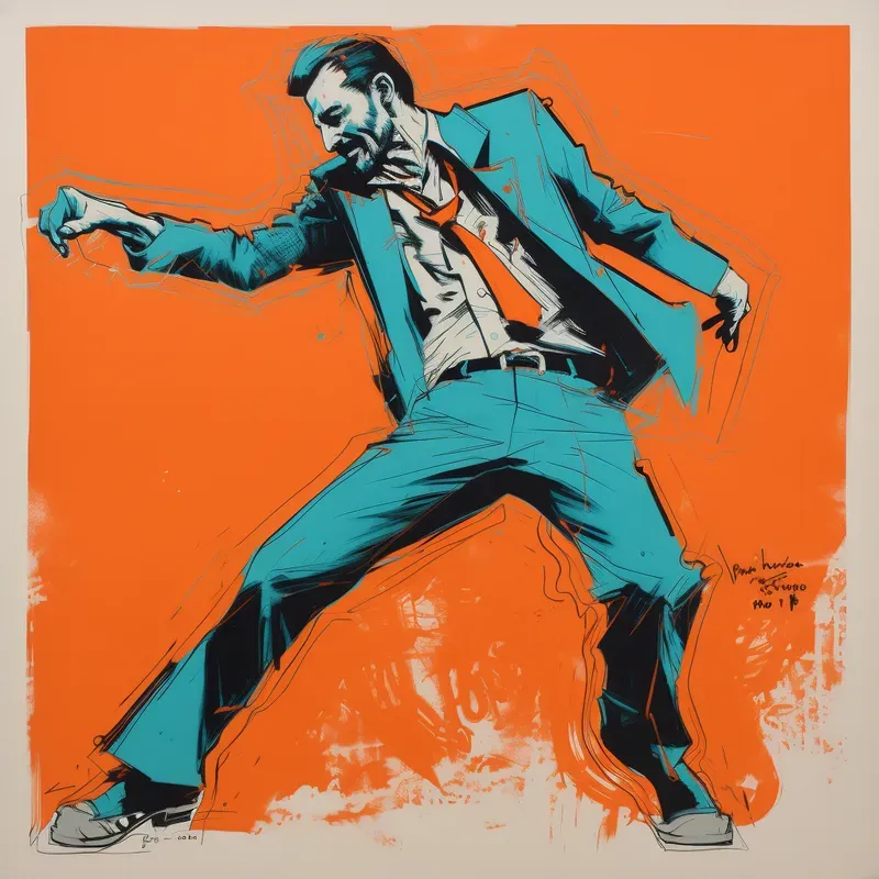 Orange Teal Drawings