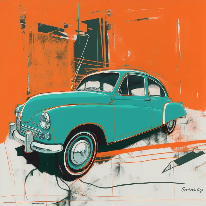 Orange Teal Drawings
