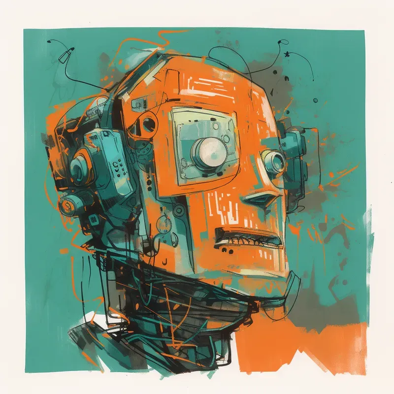 Orange Teal Drawings