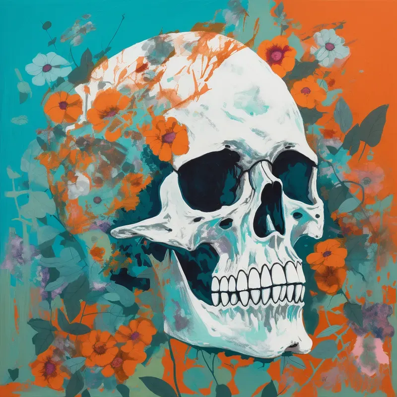Orange Teal Drawings