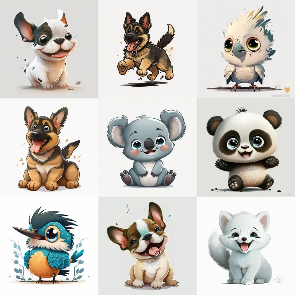 Happy Animal Cartoons