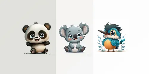 Happy Animal Cartoons generated by midjourney