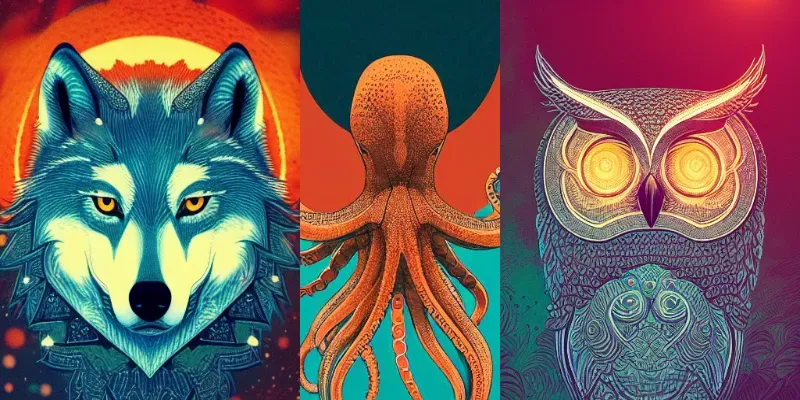 Stylized Colored Line Art Design For Illustrations generated by undefined