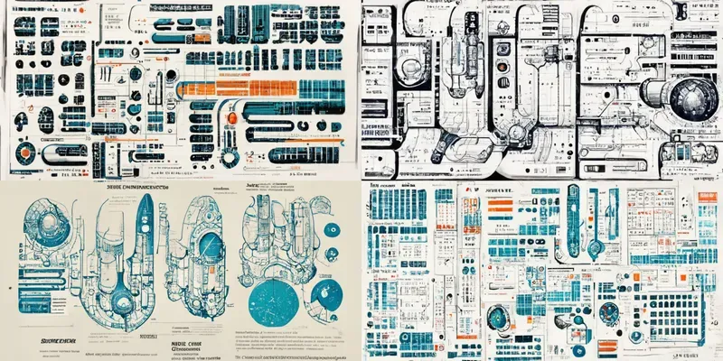 Blue Print Space Infographics
