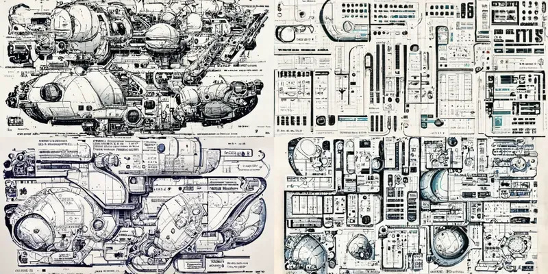 Blue Print Space Infographics