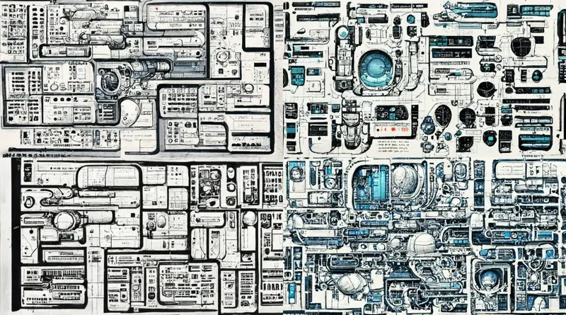 Blue Print Space Infographics