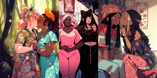 Stylized Beautiful Comic Girls generated by midjourney