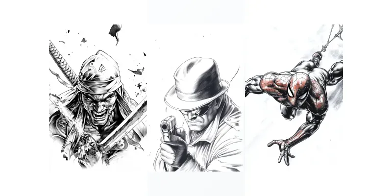 Tattoo Stencil Illustrations generated by undefined