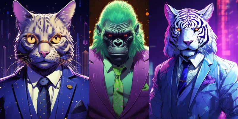 Pfp Aliens Animals In Suits generated by undefined