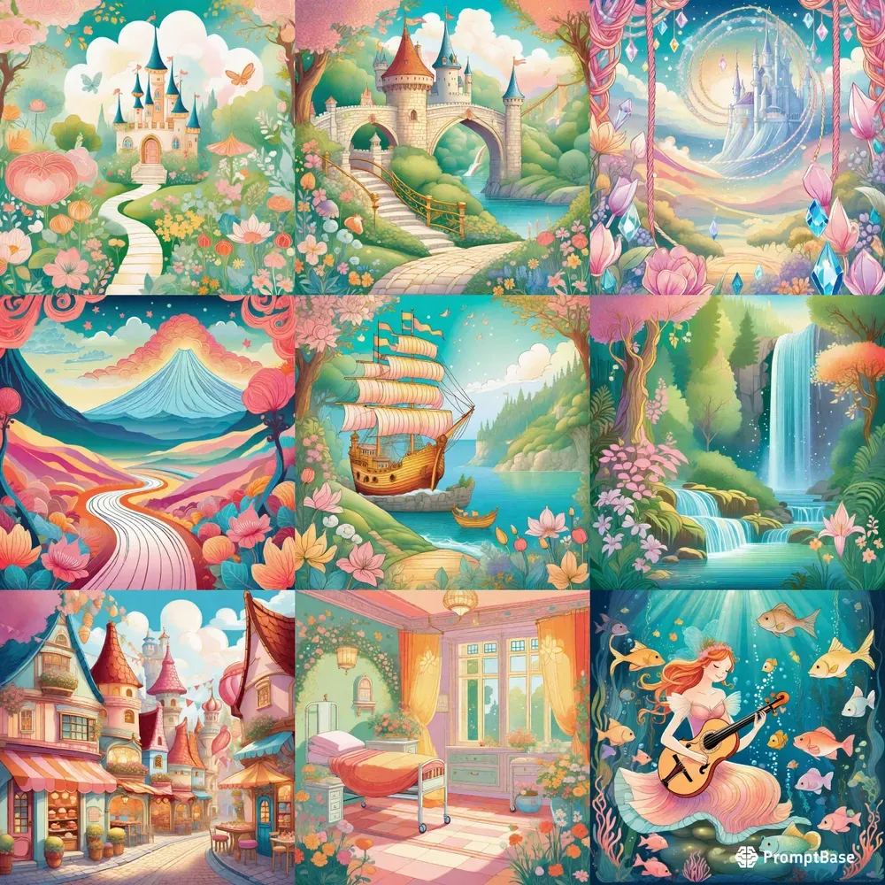 Fairy Tale Scene Illustrations