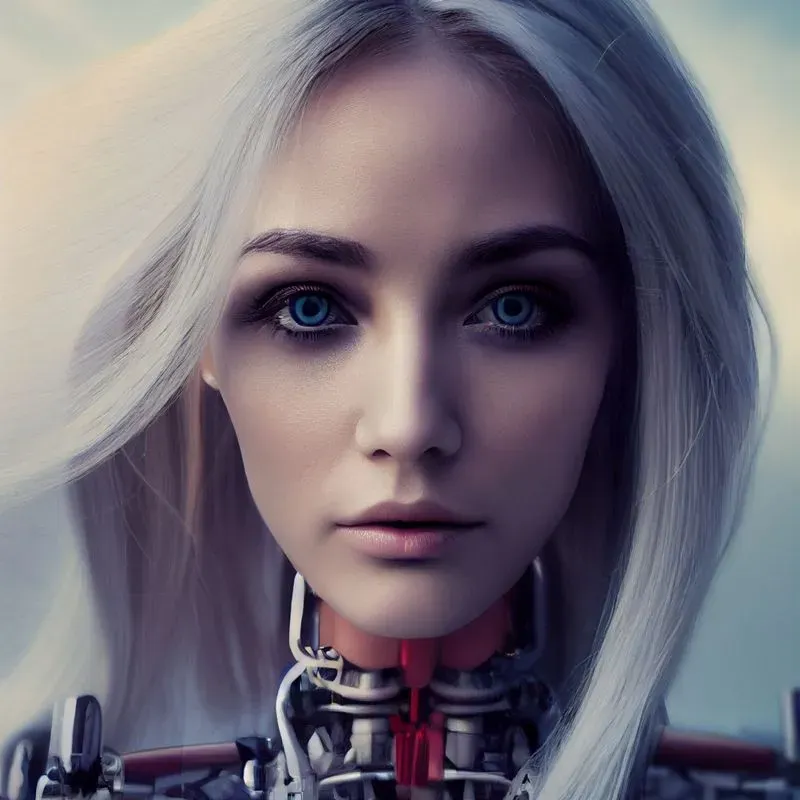 Blonde Female Android Head Shots