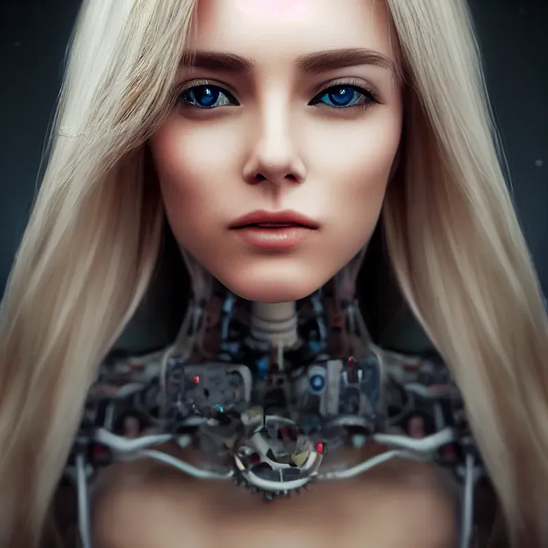 Blonde Female Android Head Shots