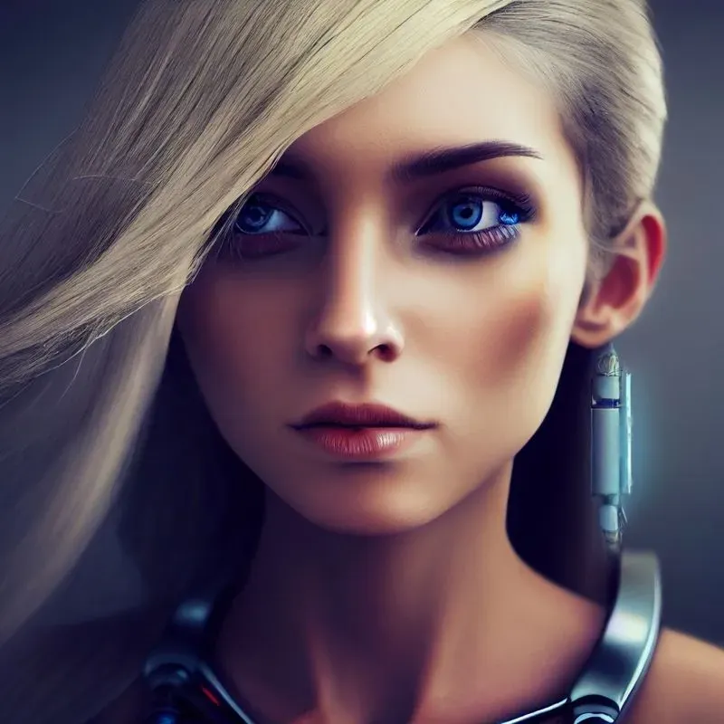 Blonde Female Android Head Shots