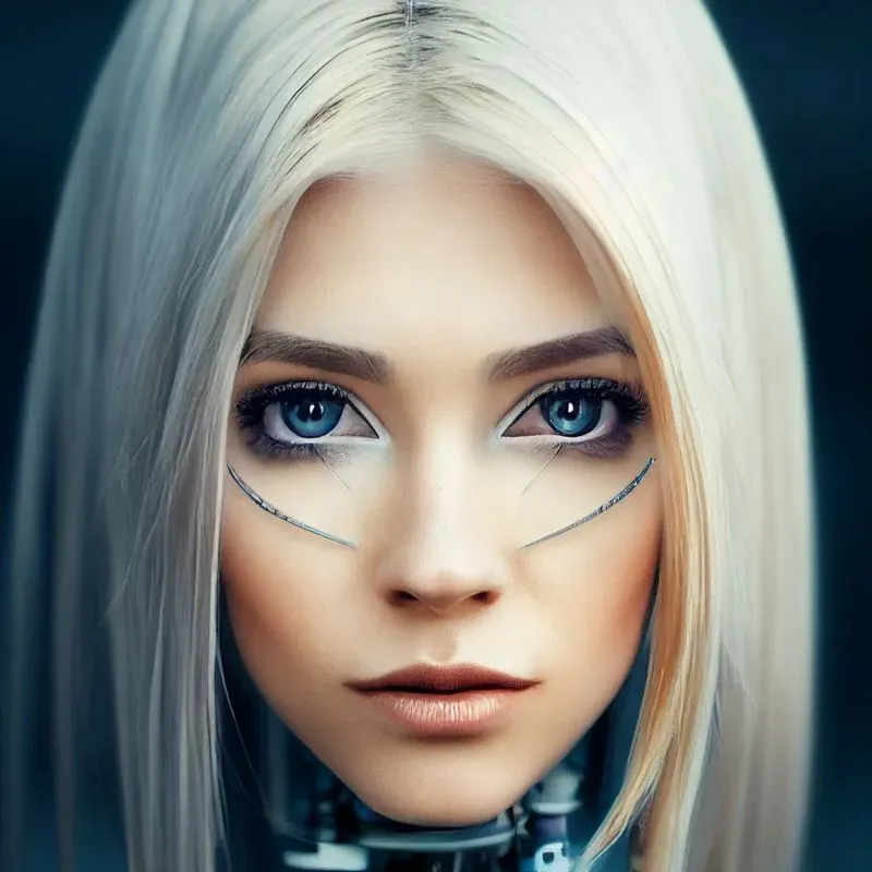 Blonde Female Android Head Shots