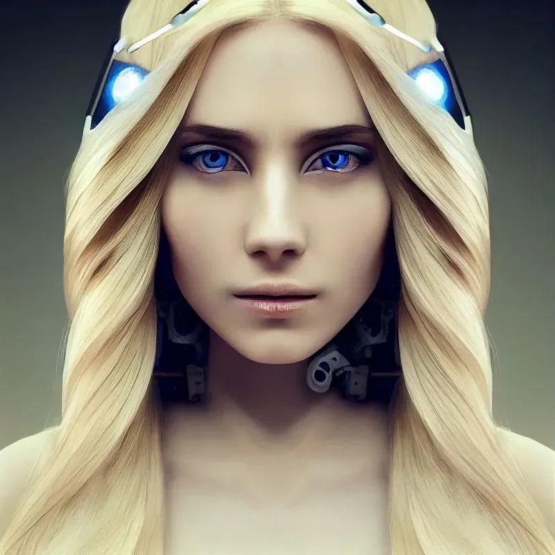 Blonde Female Android Head Shots