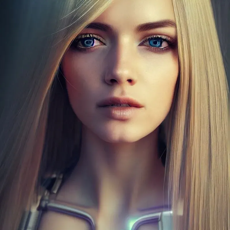 Blonde Female Android Head Shots