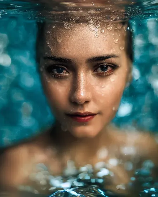 Realistic Women In Water Portraits