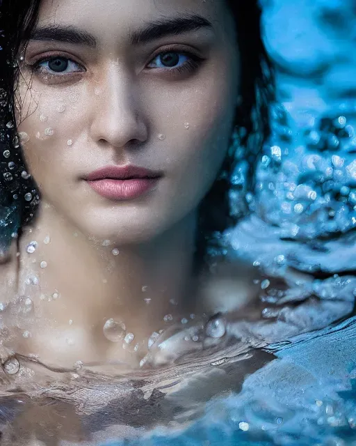 Realistic Women In Water Portraits