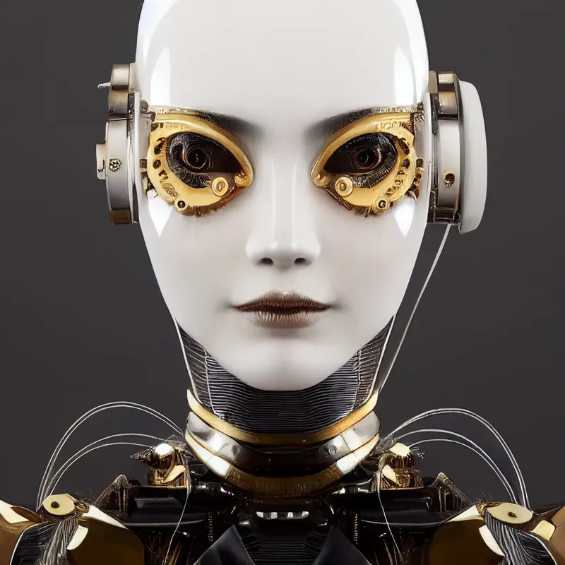 Metallic Female Robot Portraits