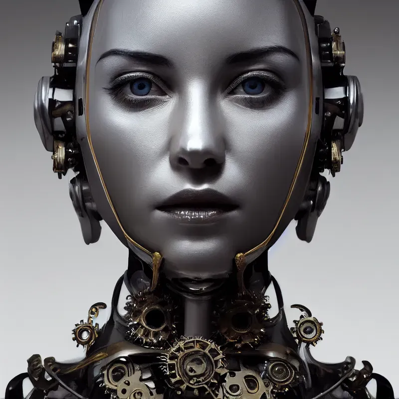 Metallic Female Robot Portraits
