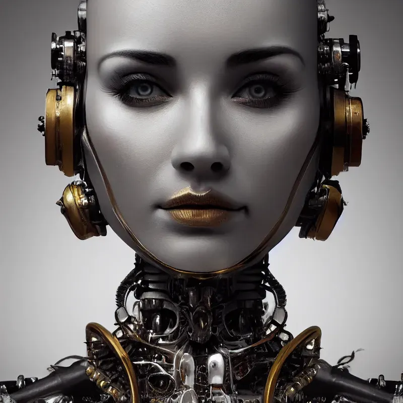 Metallic Female Robot Portraits