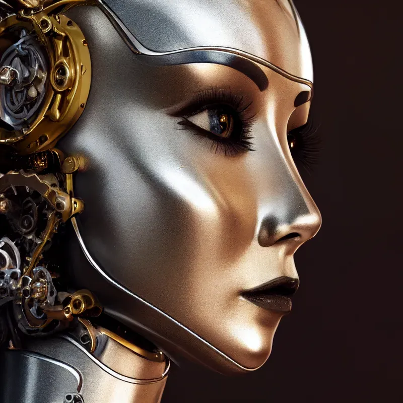 Metallic Female Robot Portraits