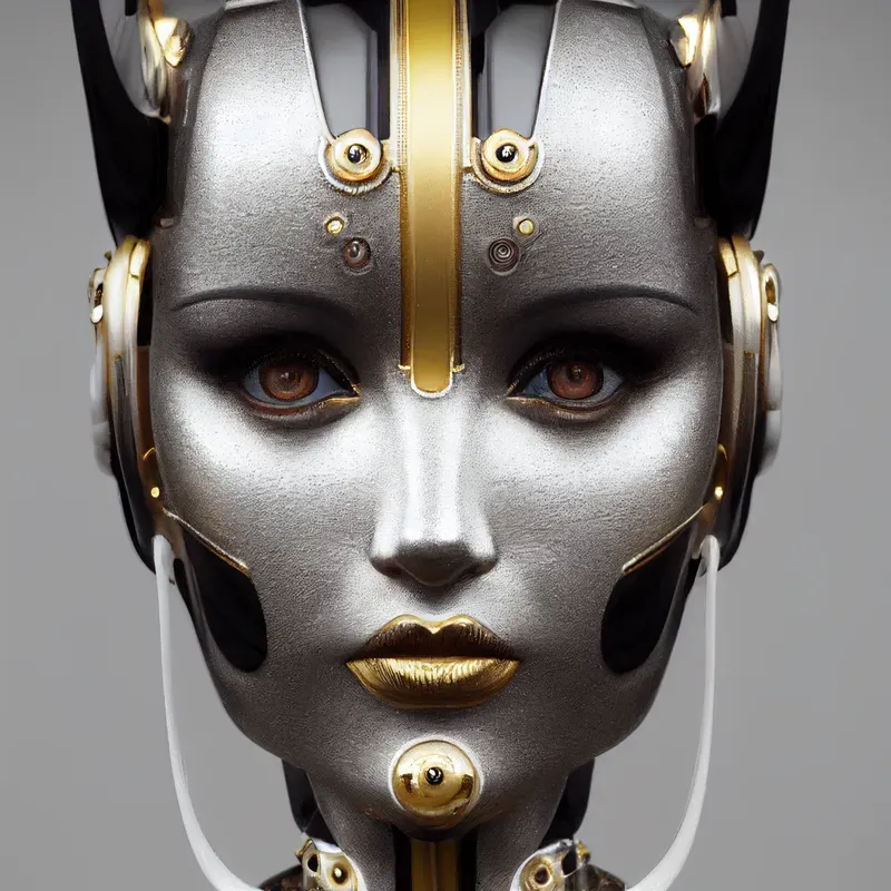 Metallic Female Robot Portraits