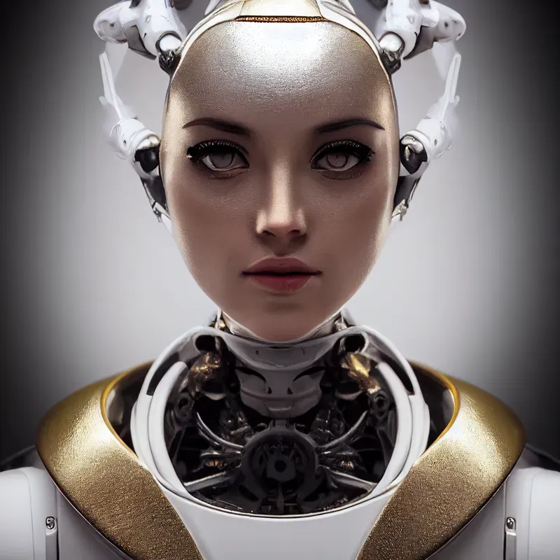Metallic Female Robot Portraits