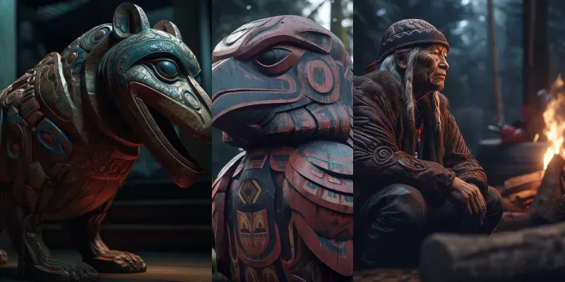Haida Sculpture Art generated by undefined