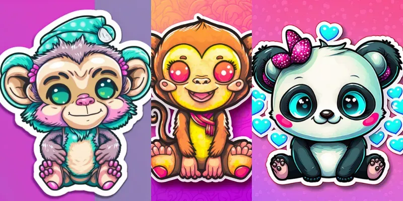 Cute Animal Stickers generated by undefined