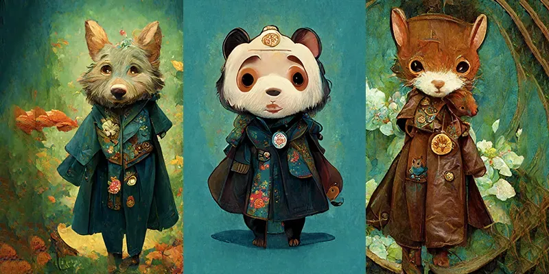Cute Animal Illustrations generated by undefined