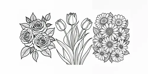 Folk Floral Coloring Book Pages generated by stable-diffusion