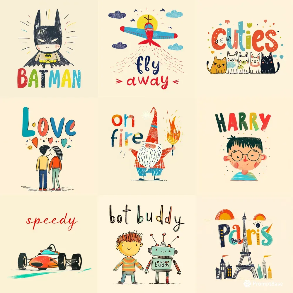Cute Illustrations With Text For Kids