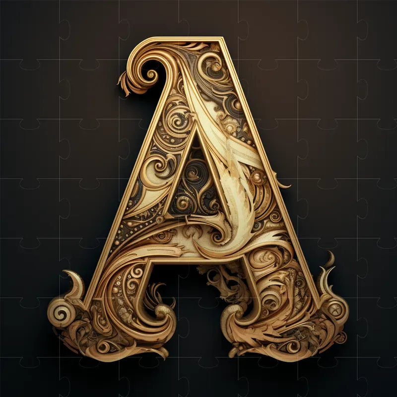 Letters Type Fonts Gold