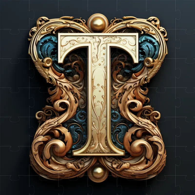 Letters Type Fonts Gold