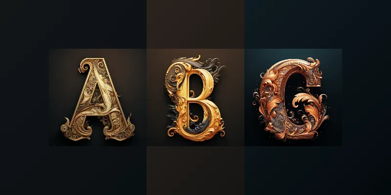 Letters Type Fonts Gold generated by undefined