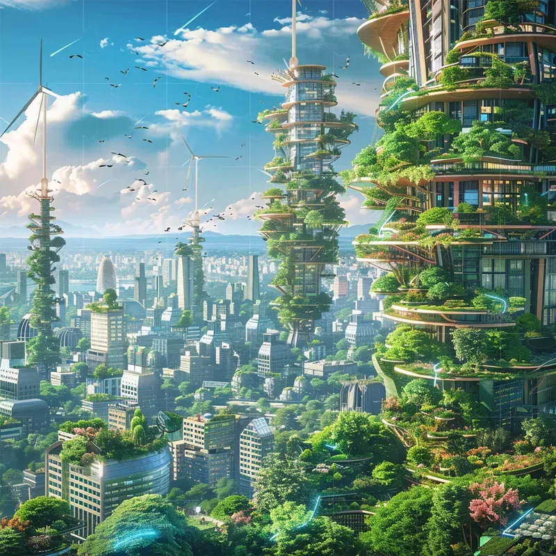 Solarpunk Futurist Cities Architecture