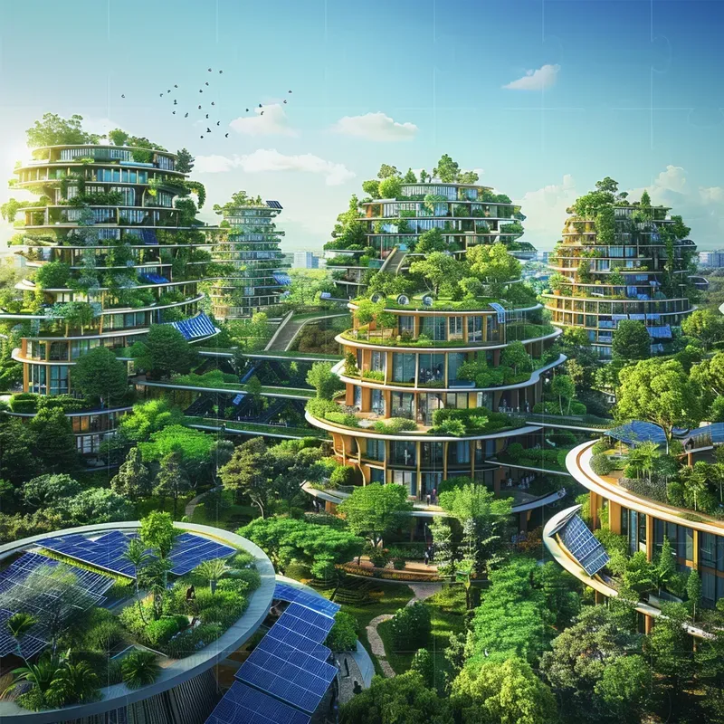 Solarpunk Futurist Cities Architecture