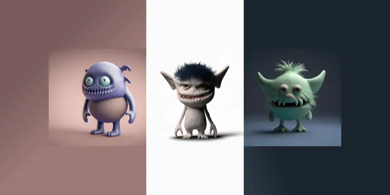Cute 3d Monsters generated by undefined