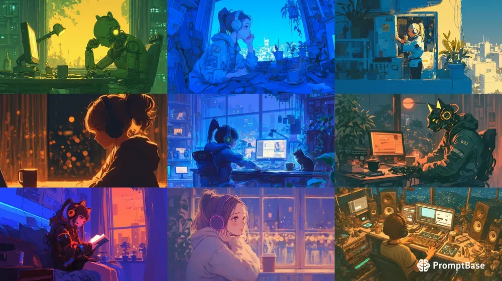 Anime Lofi Room Scene Generator