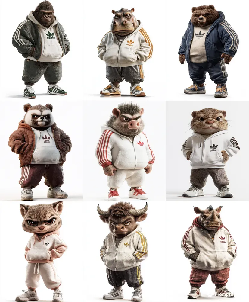 Playful 3D Animals In Sporty Tracksuits