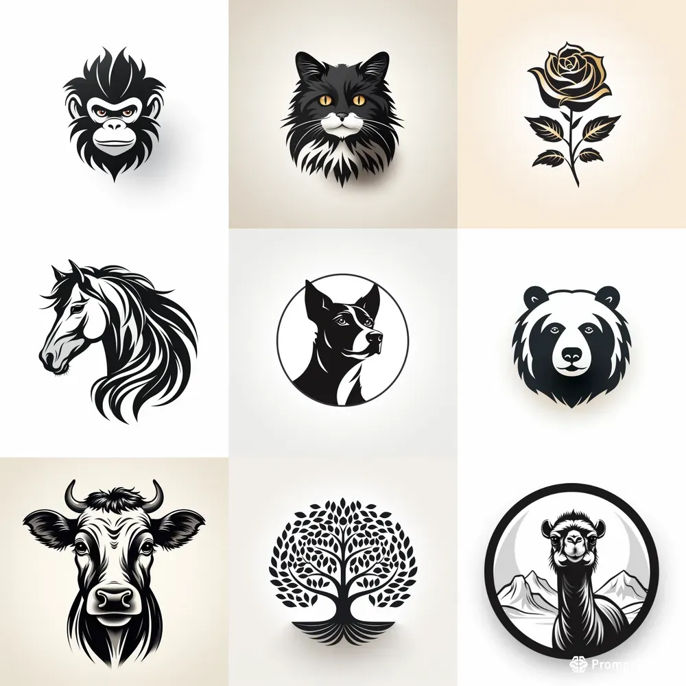 Modern Style Animallively Object Logos