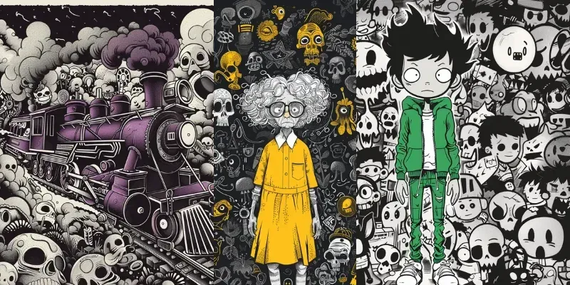 Dark Cartoon Doodles generated by undefined