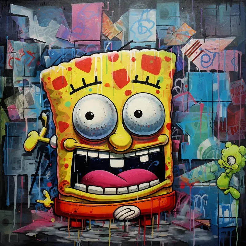 Cartoon Characters In Graffiti Style