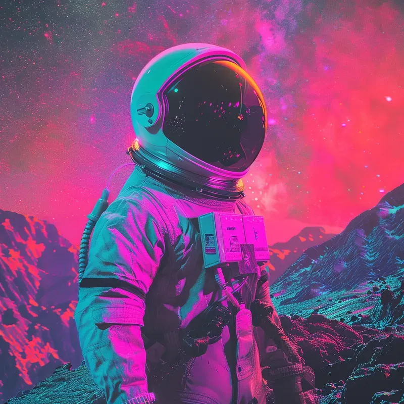 Cosmic Synthwave Album Covers