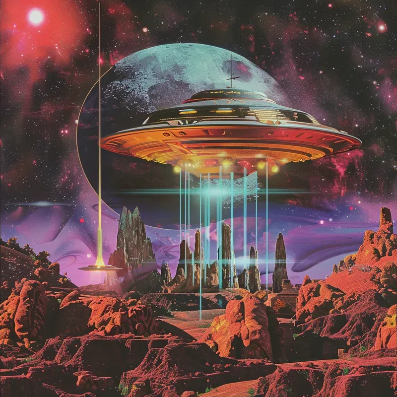 Cosmic Synthwave Album Covers