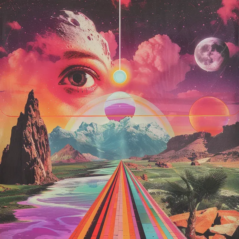 Cosmic Synthwave Album Covers